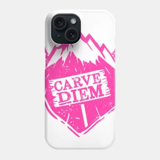 Carve Diem Women Ski Funny Winter T-Shirt and Gift Phone Case