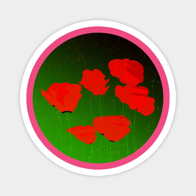 Red Flowers Magnet by momomoma