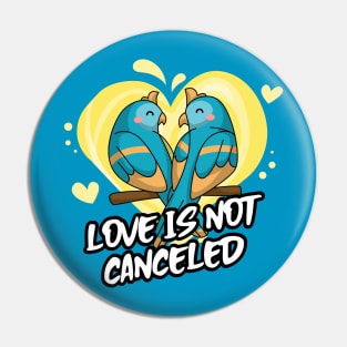 Love Is Not Canceled with cute birds in love Pin