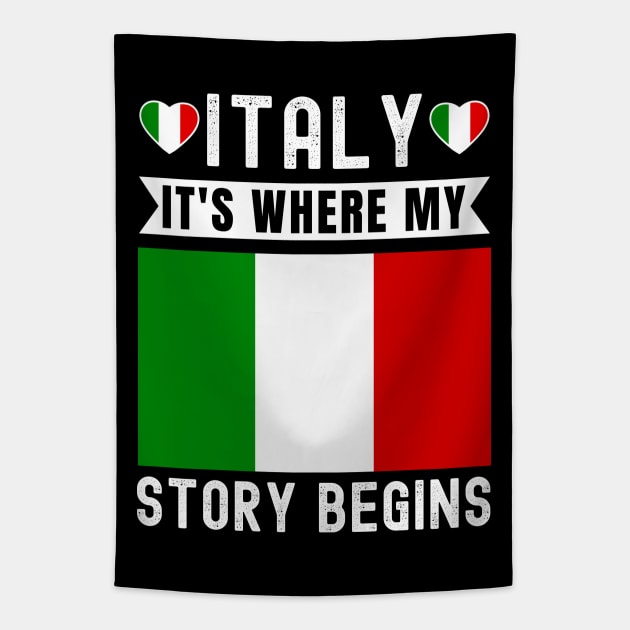 Italy It's Where My Story Begins Tapestry by footballomatic