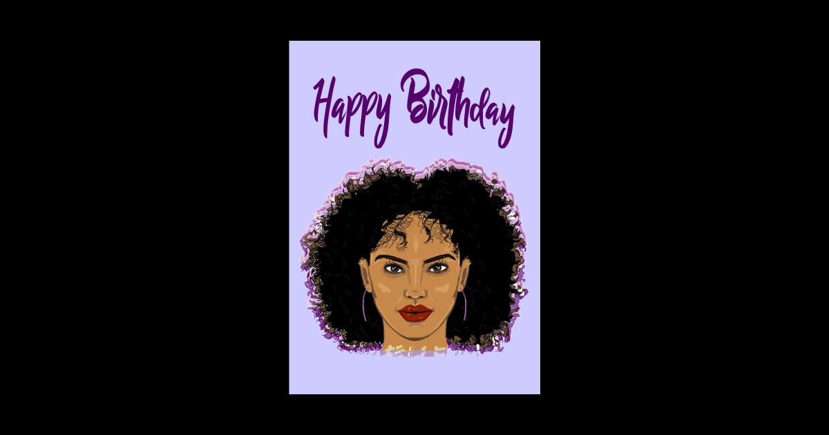 Afro birthday card - Afro - Sticker | TeePublic