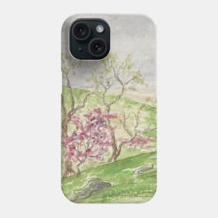 Redbud Field Watercolor Phone Case