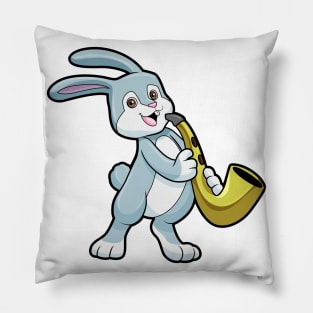 Bunny at Music with Saxophone Pillow