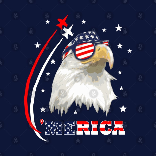 American Bald Eagle Merica Patriot by Nerd_art