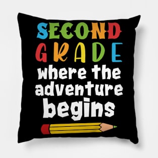 Second Grade Rainbow Girls Boys Teacher Team 2nd Grade Squad Pillow