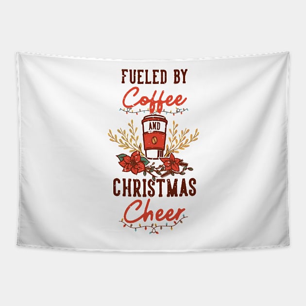 Fueled by Coffee and Christmas Cheer Tapestry by abrill-official