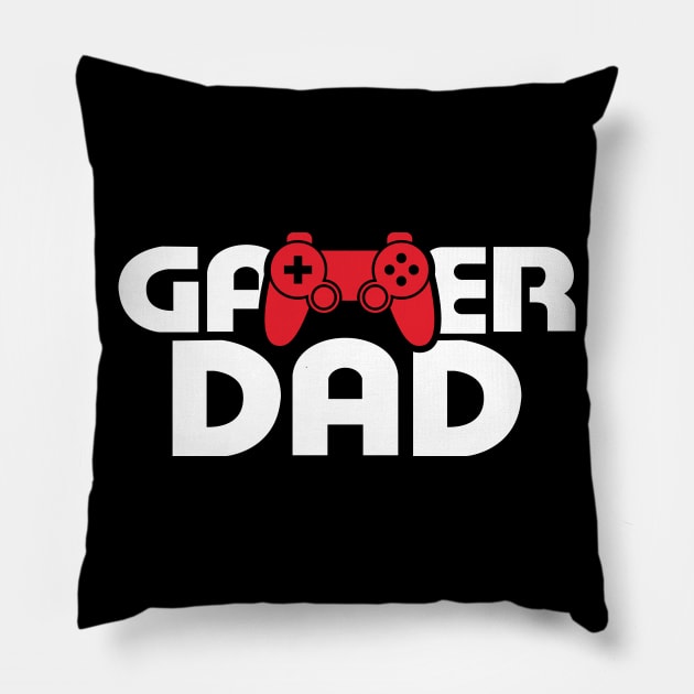 gamer dad for Gamer Pc Consoles Gift T-Shirt Pillow by Upswipe.de