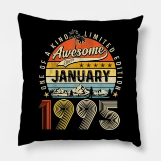 Awesome Since January 1995 Vintage 28th Birthday Pillow