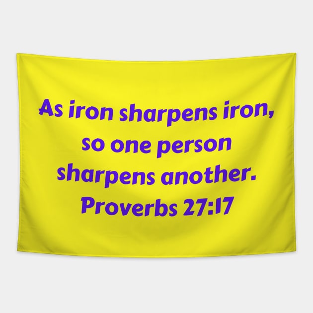Bible Verse Proverbs 27:17 Tapestry by Prayingwarrior