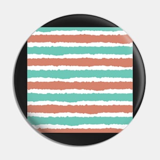 Sea Green Rust Orange Horizontal Stripe Seamless Pattern Pin