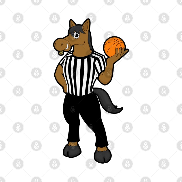 Horse as Referee with Basketball & Whistle by Markus Schnabel