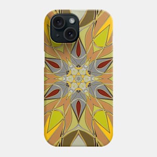 Cartoon Mandala Flower Yellow Grey and Red Phone Case