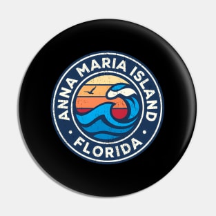 Anna Maria Island Florida Fl Nautical Waves Pin