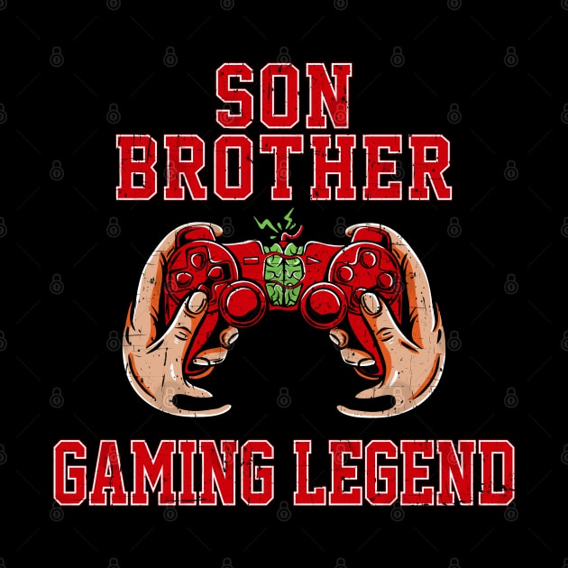 Son Brother Gaming Legend Gamer Vintage Gifts For Teen Boys Gaming by Herotee