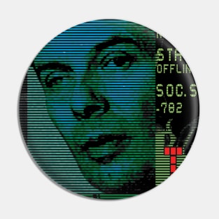 Aldous Huxley - Sci-Fi Retro Portrait Pin