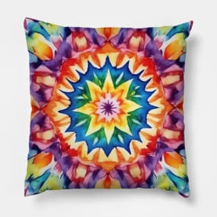 Kaleidoscope mandala pattern, tie dye Pillow