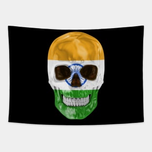 India Flag Skull - Gift for Indian With Roots From India Tapestry