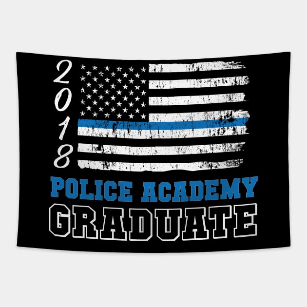 Police Academy 2018 Graduation - Thin Blue Line TShirt Tapestry by bbreidenbach
