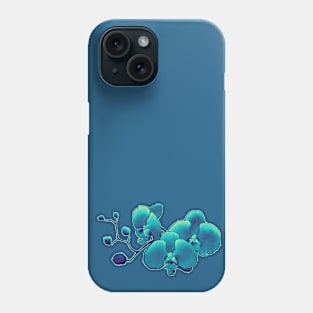 aqua orchid flowers Phone Case