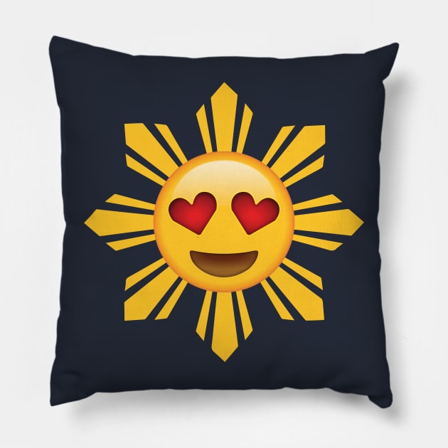 Filipino Sun Heart Eyes Emoji Pillow by SkarloCueva
