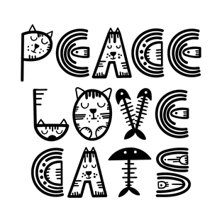 Peace Love Cats Light T-Shirt