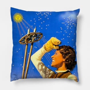 Vintage Travel - St Moritz Pillow