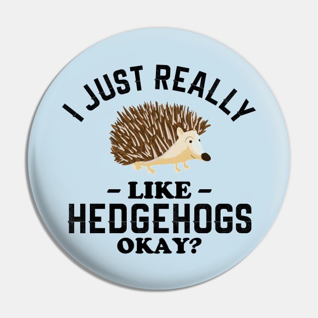 I Just Really Like Hedgehogs Pin by NotoriousMedia