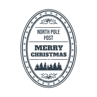 Santa Claus North Pole Post Stamp Merry Christmas T-Shirt