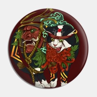 Japanese samurai cat Pin