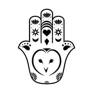 Barn Owl Hamsa Hand T-Shirt