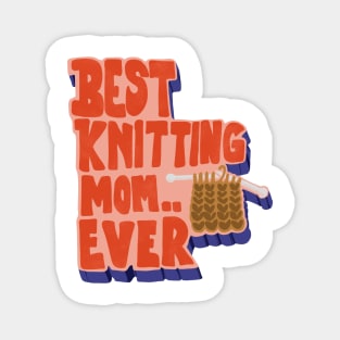 Best Knitting Mom Ever Retro Vintage Typography Magnet