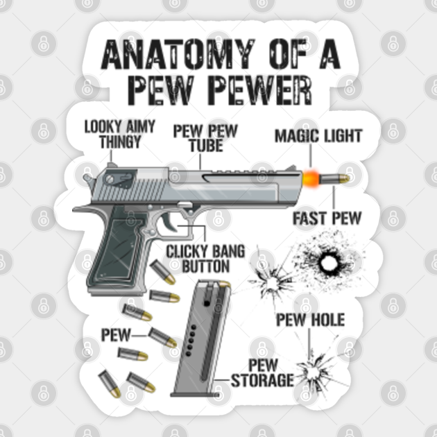 Anatomy Of A Pew Pewer Gun Lovers Funny Amendment Meme Gun Lovers Aufkleber Teepublic De Need 3 thumbs for users choice badge! teepublic