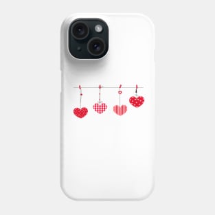 Hanging red hearts Phone Case