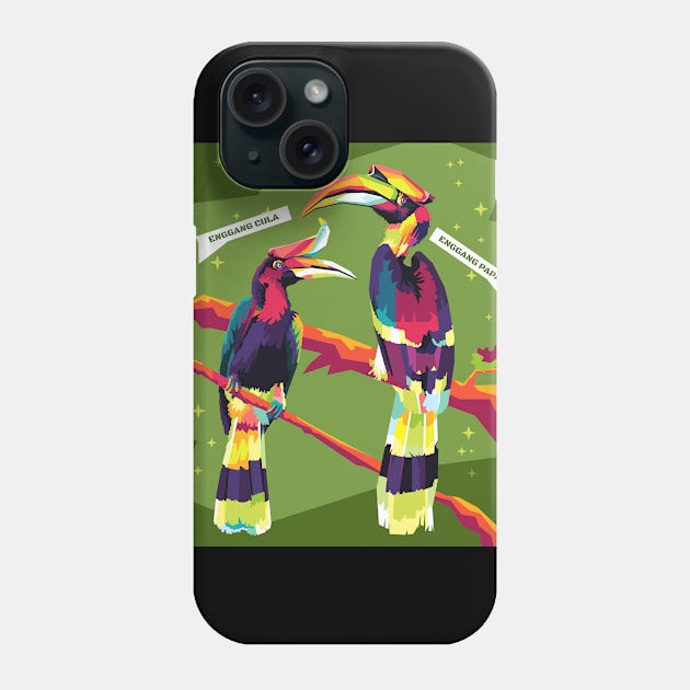 rangkong bird pop art Phone Case by cool pop art house