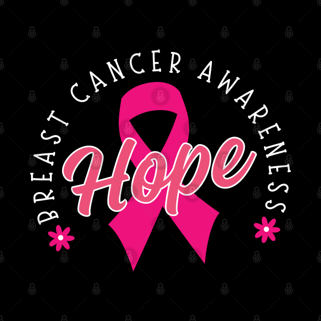 Pink Ribbon Hope Breast Cancer Awareness by Illustradise