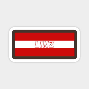 Linz City in Austria Flag Colors Stripes Magnet