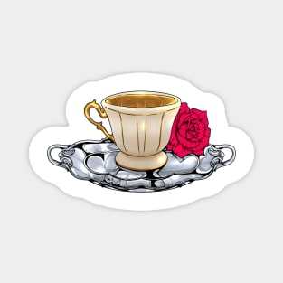 Royalcore teacup - golden cup with rose decoration Magnet