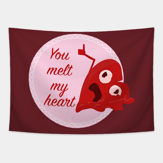 You Melt My Heart (This Is Fine) Tapestry by dinomitrondesigns