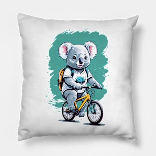 Funny Bear going School Pillow