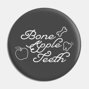 Bone Apple Teeth with Icons Pin