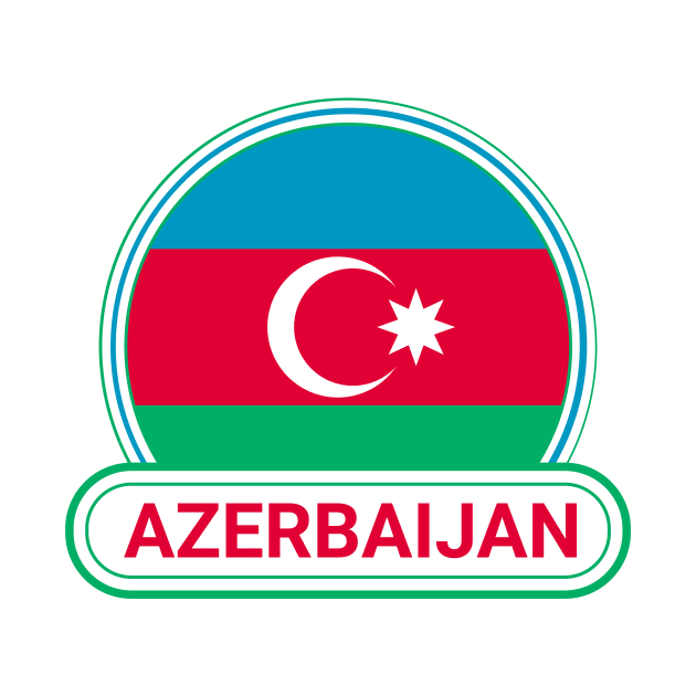 Azerbaijan Country Badge - Azerbaijan Flag by Yesteeyear