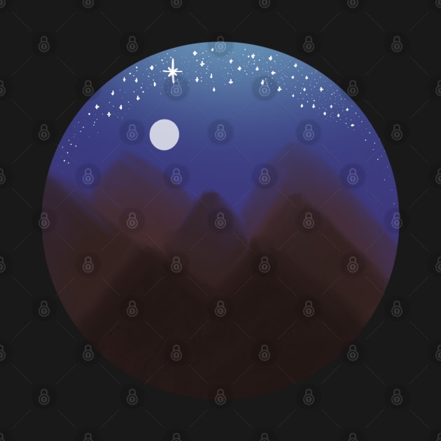 Night Sky Over Mountains by elizabethsdoodles