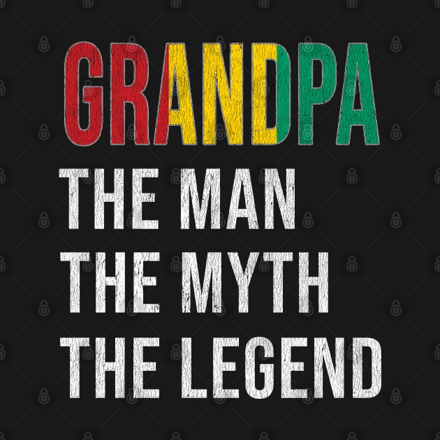 Grand Father Guinean Grandpa The Man The Myth The Legend - Gift for Guinean Dad With Roots From  Guinea by Country Flags