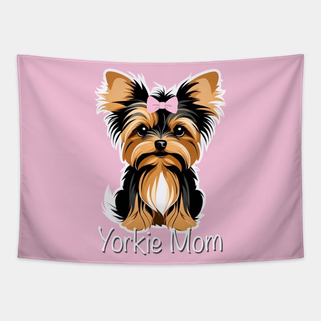 Yorkie Mom Yorkshire Terrier Baby Puppy Tapestry by LittleBean