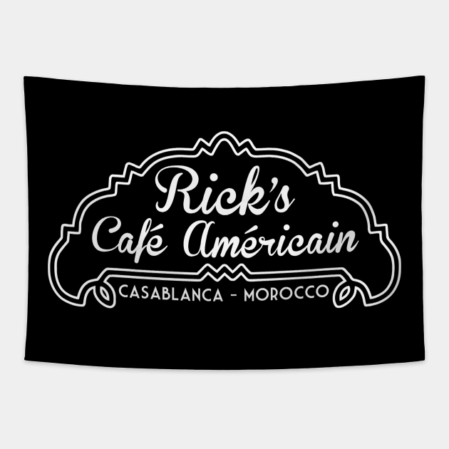 Retro movie Café logo Tapestry by buby87