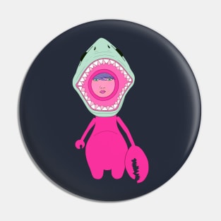 Sharkgirl in pink Pin