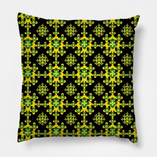 Yellow and green floral seamless pattern Pillow