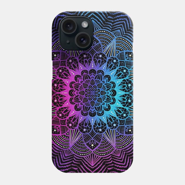 Purple blue mandala Phone Case by Morishasha