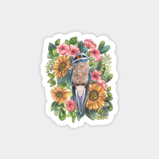 Bird And Flowers Ilustration Magnet