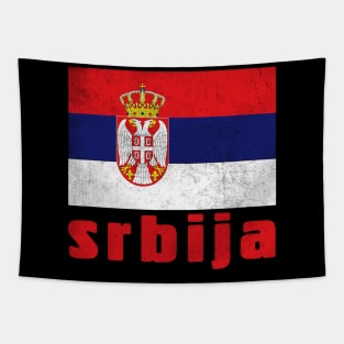 Srbija / Serbian  Retro Faded Style Flag Design Tapestry